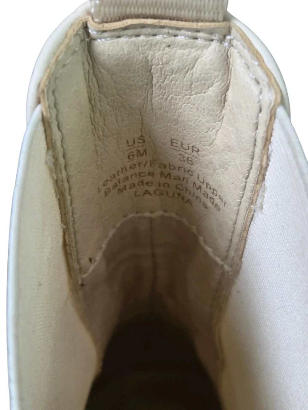 Sam Edelman Cream White Chelsea Platform Boots, Size 6M